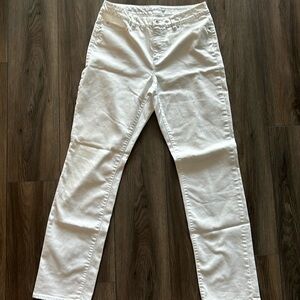 High Rise White Straight Jeans